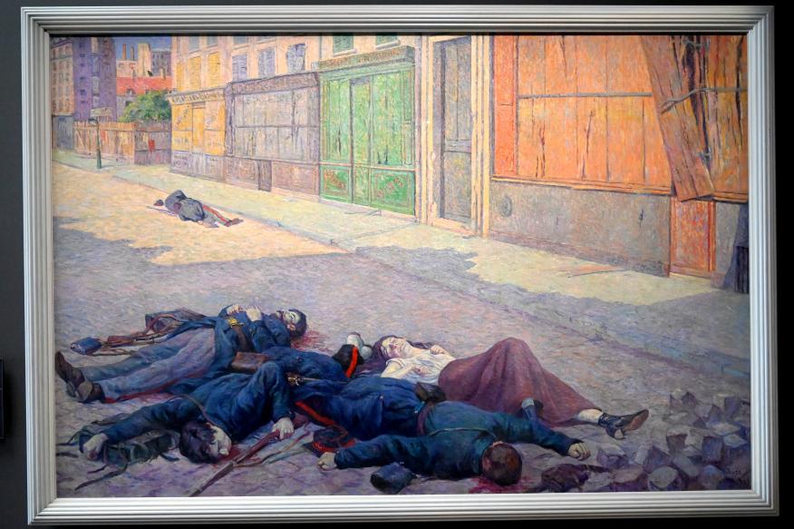 Maximilien Luce (1887–1930), Eine Straße in Paris im Mai 1871, Paris, Musée d’Orsay, 1903–1905, Bild 1/2