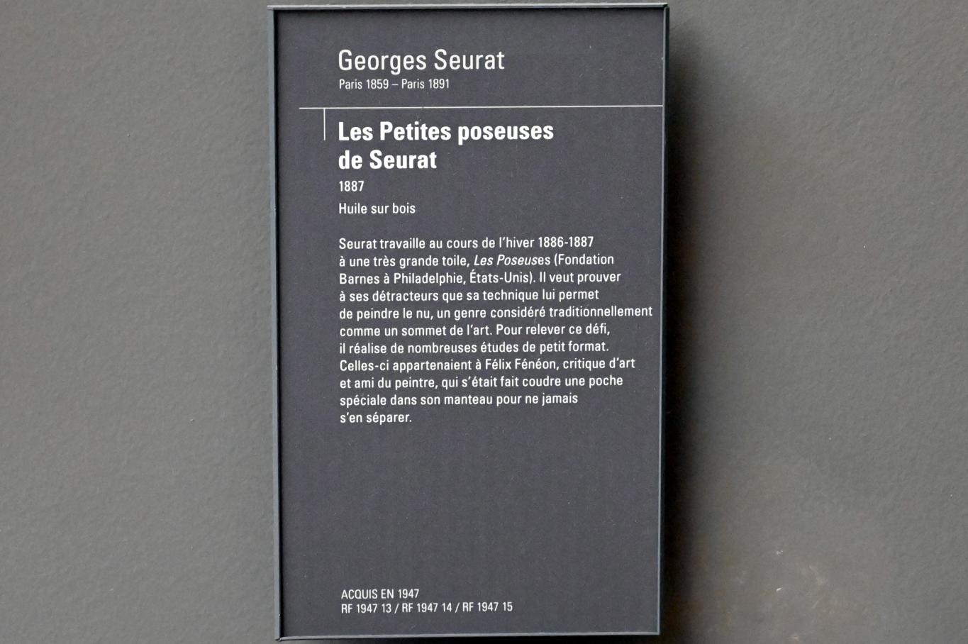 Georges Seurat (1879–1891), Studie Sitzendes Modell, von hinten, Paris, Musée d’Orsay, 1887, Bild 2/4