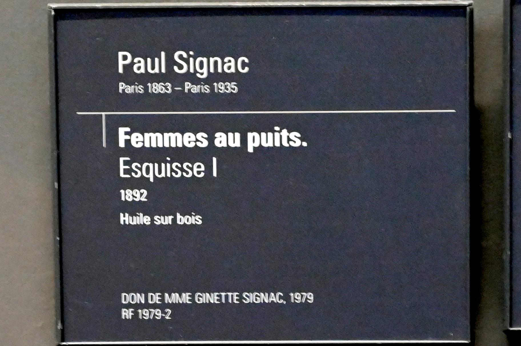 Paul Signac (1883–1933), Frauen am Brunnen, Skizze I, Paris, Musée d’Orsay, 1892, Bild 2/2