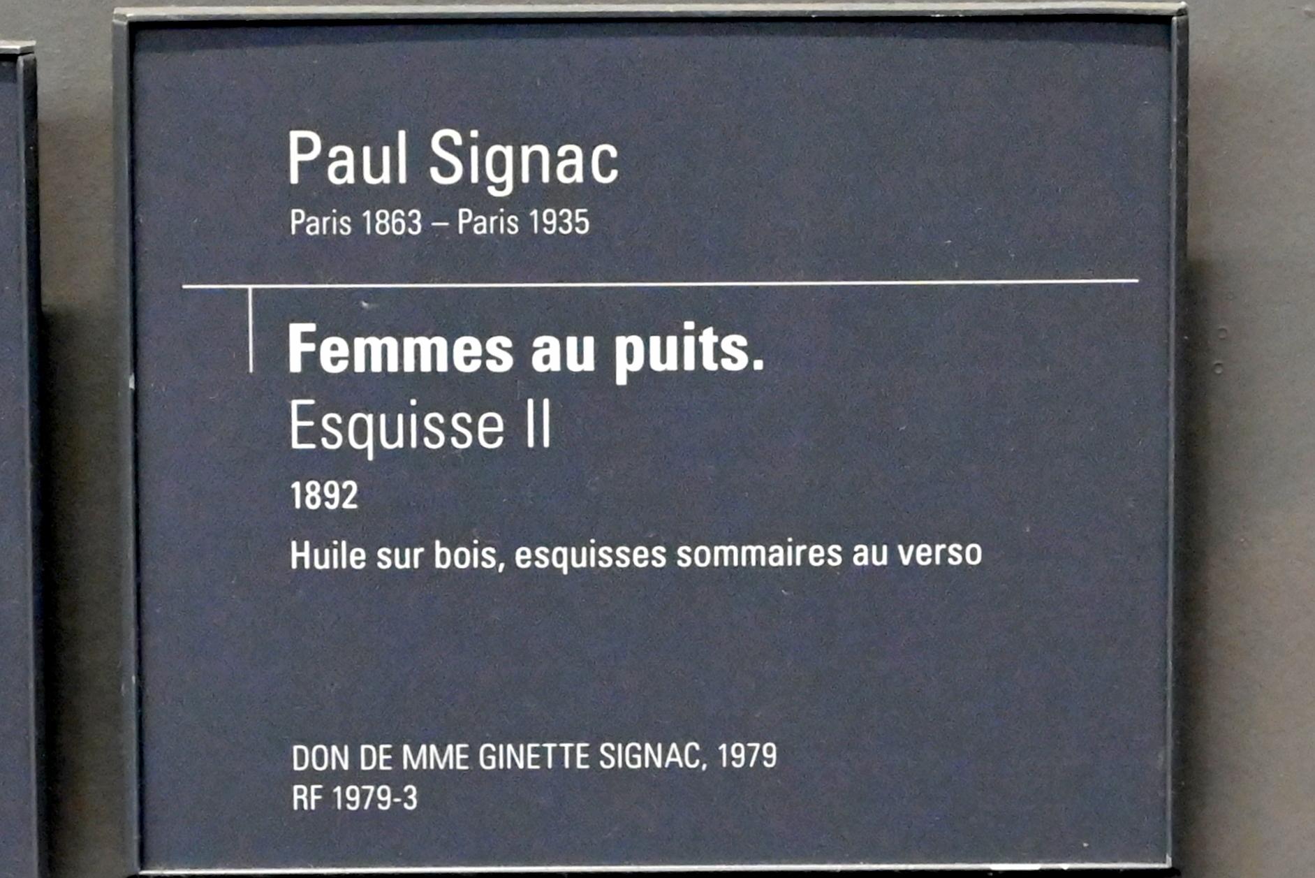 Paul Signac (1883–1933), Frauen am Brunnen, Skizze II, Paris, Musée d’Orsay, 1892, Bild 2/2