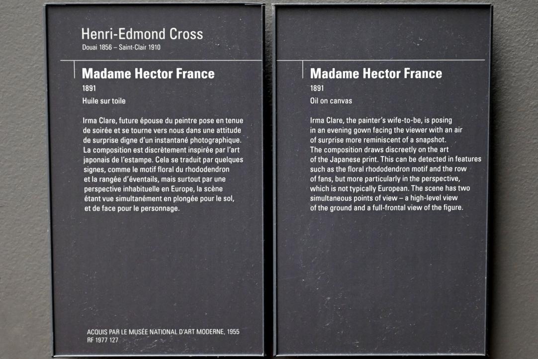 Henri Edmond Cross (1890–1902), Madame Hector France, Paris, Musée d’Orsay, 1891, Bild 2/2