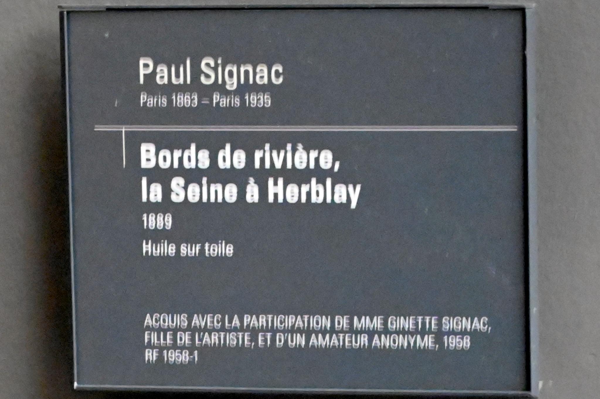 Paul Signac (1883–1933), Flussufer der Seine bei Herblay, Paris, Musée d’Orsay, 1889, Bild 2/2