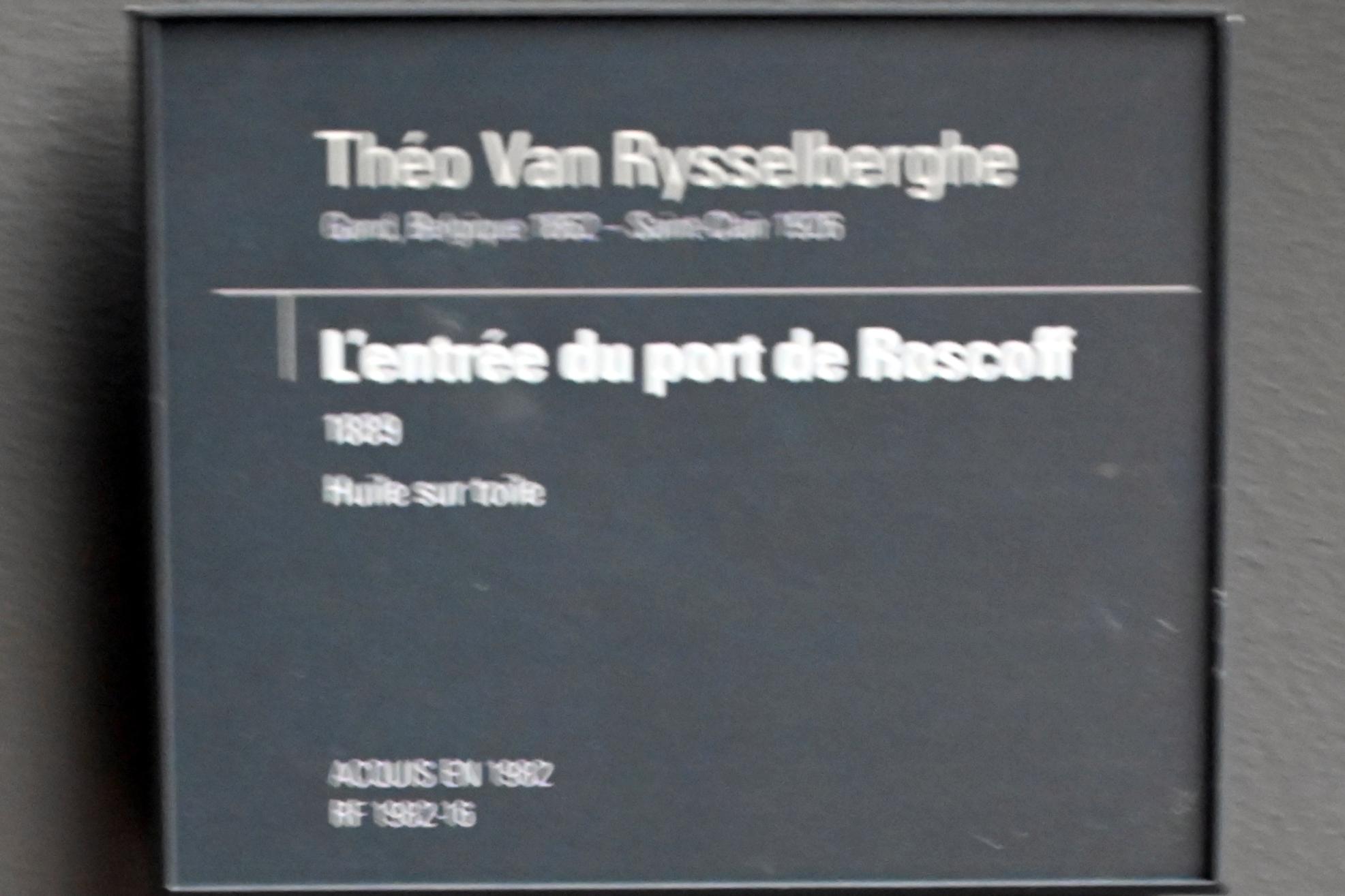 Théo van Rysselberghe (1887–1917), Die Einfahrt zum Hafen von Roscoff, Paris, Musée d’Orsay, 1889, Bild 2/2