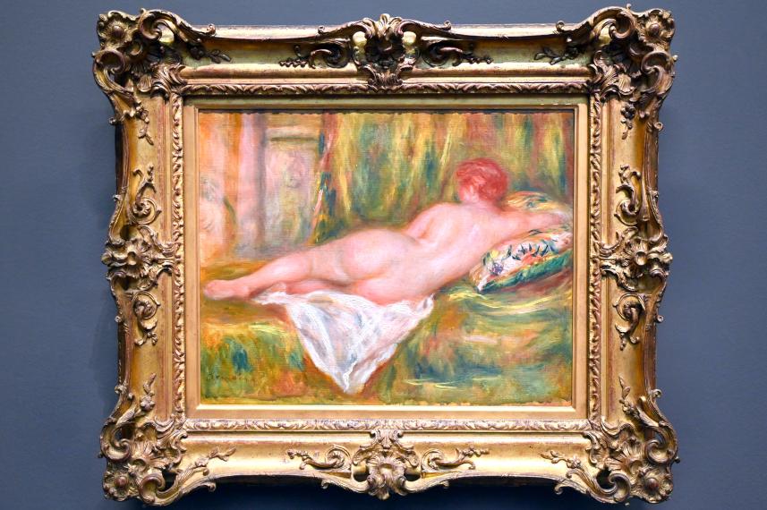 Auguste Renoir (Pierre-Auguste Renoir) (1866–1918), Liegender Akt, von hinten gesehen (Ruhe nach dem Bad), Paris, Musée d’Orsay, um 1909, Bild 1/2