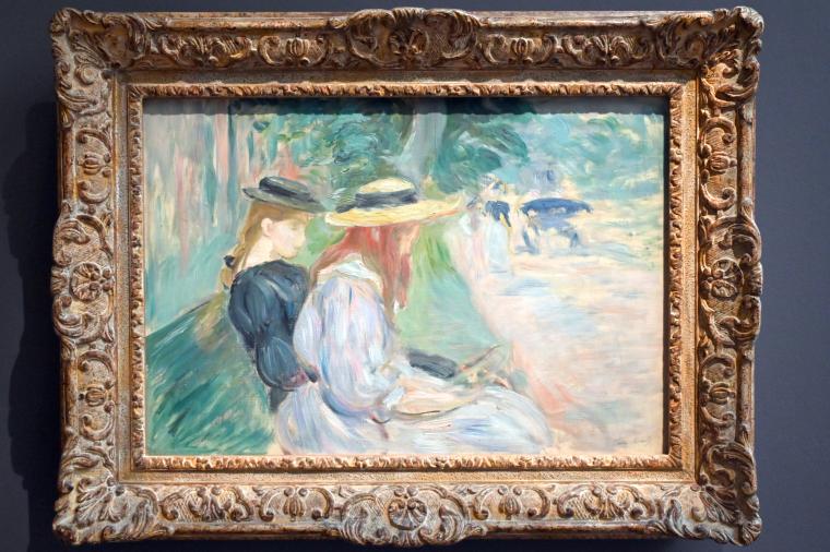 Berthe Morisot (1870–1894), Auf einer Bank im Wald von Boulogne, Paris, Musée d’Orsay, 1894, Bild 1/2