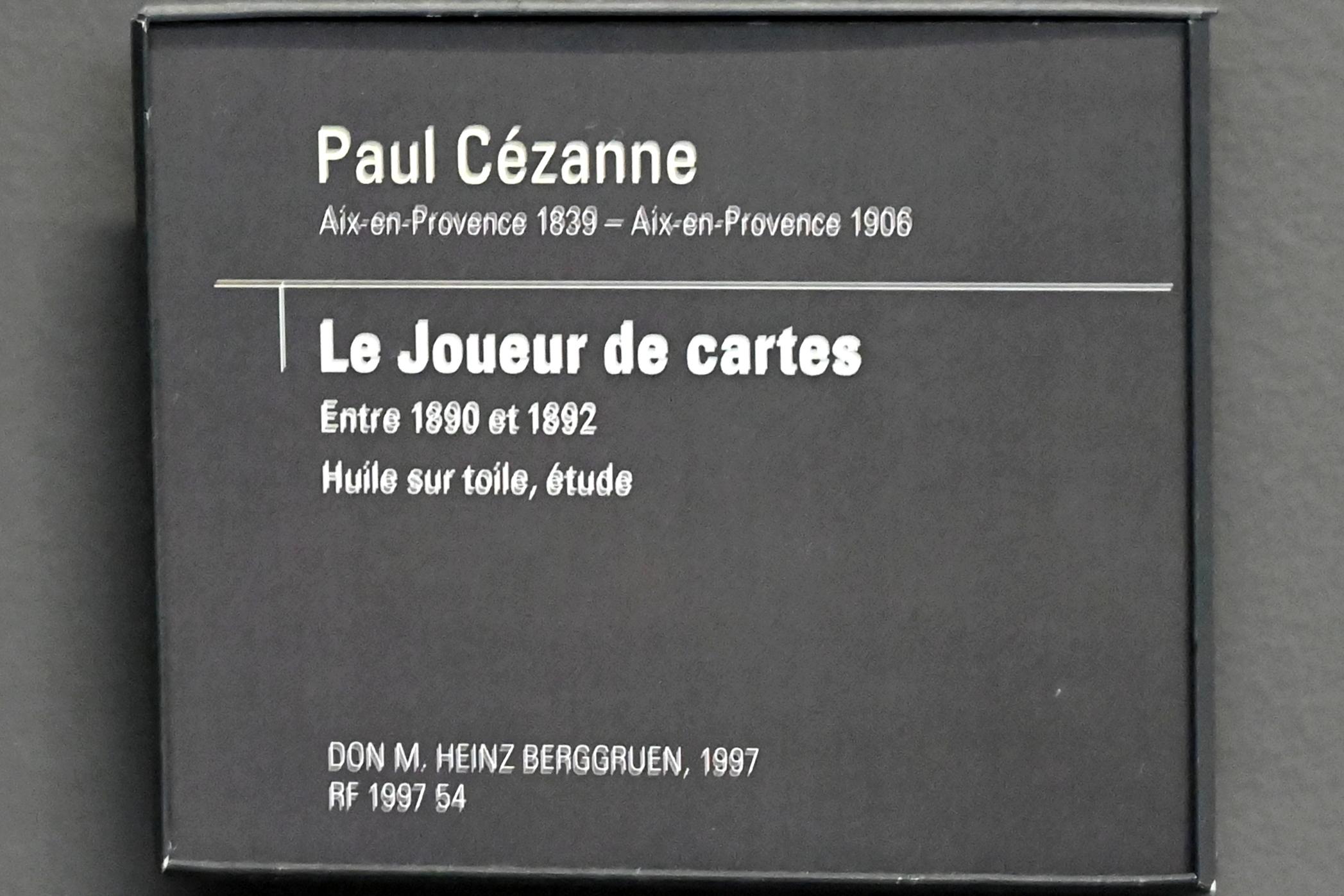 Paul Cézanne (1866–1906), Der Kartenspieler, Paris, Musée d’Orsay, 1890–1892, Bild 2/2