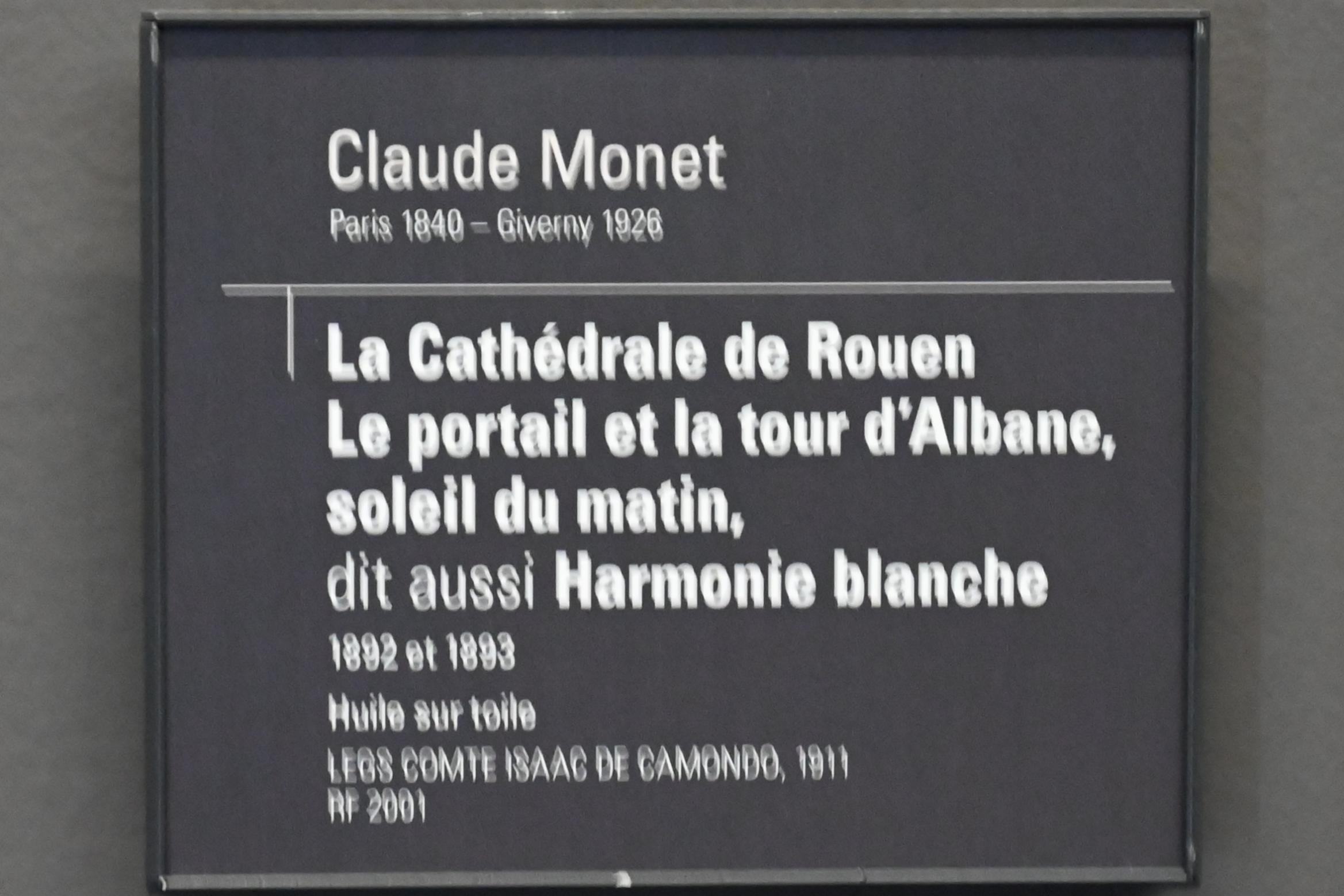 Claude Monet (1864–1925), Kathedrale von Rouen, Das Portal und der Turm von Albane bei Morgensonne (Weiße Harmonie), Paris, Musée d’Orsay, 1892–1893, Bild 2/3