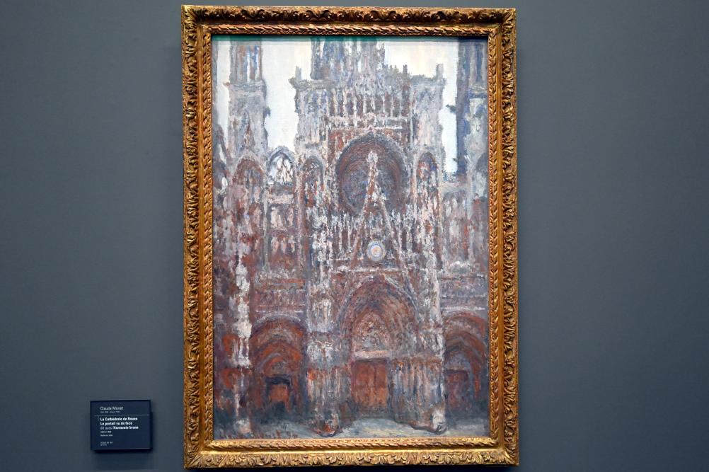Claude Monet (1864–1925), Kathedrale von Rouen, Das Portal von vorne (Braune Harmonie), Paris, Musée d’Orsay, 1892–1893, Bild 1/3