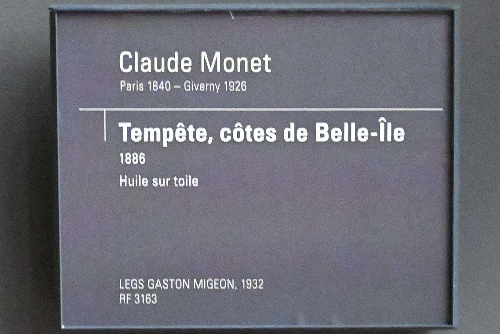 Claude Monet (1864–1925), Sturm an der Küste von Belle-Île, Paris, Musée d’Orsay, 1886, Bild 2/2