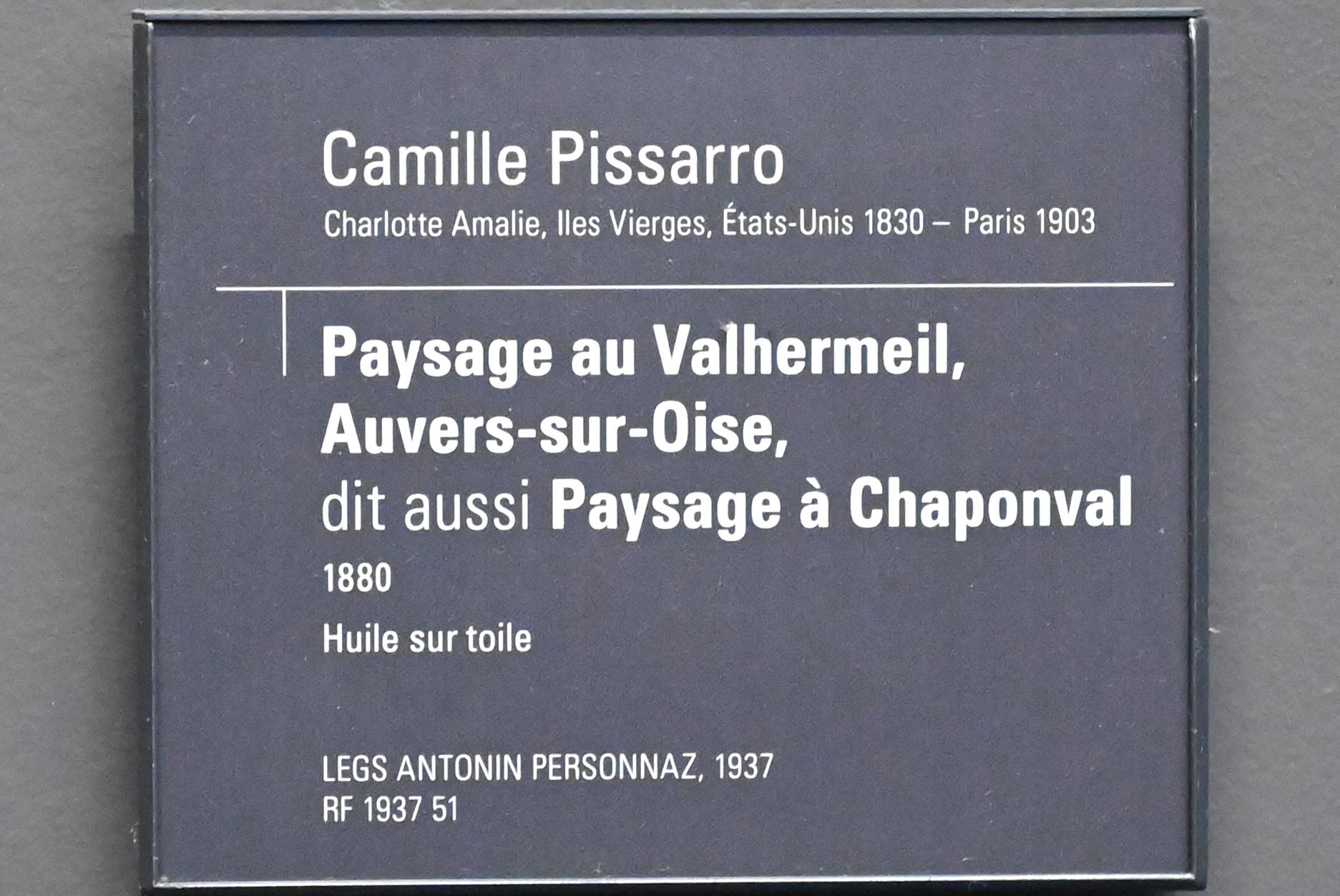 Camille Pissarro (1863–1903), Landschaft bei Valhermeil in Auvers-sur-Oise (Landschaft bei Chaponval), Paris, Musée d’Orsay, 1880, Bild 2/2