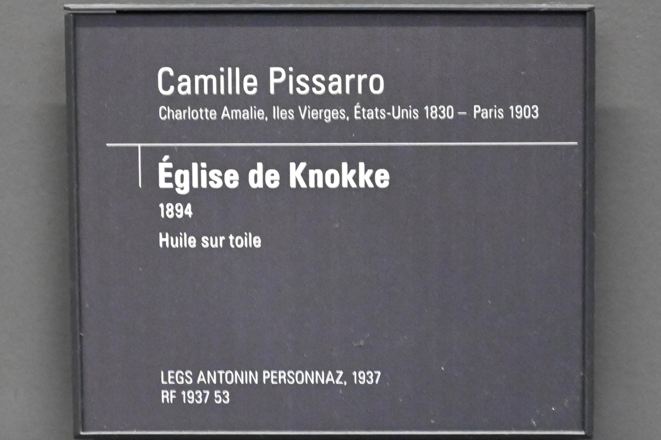 Camille Pissarro (1863–1903), Kirche in Knokke, Paris, Musée d’Orsay, 1894, Bild 2/2