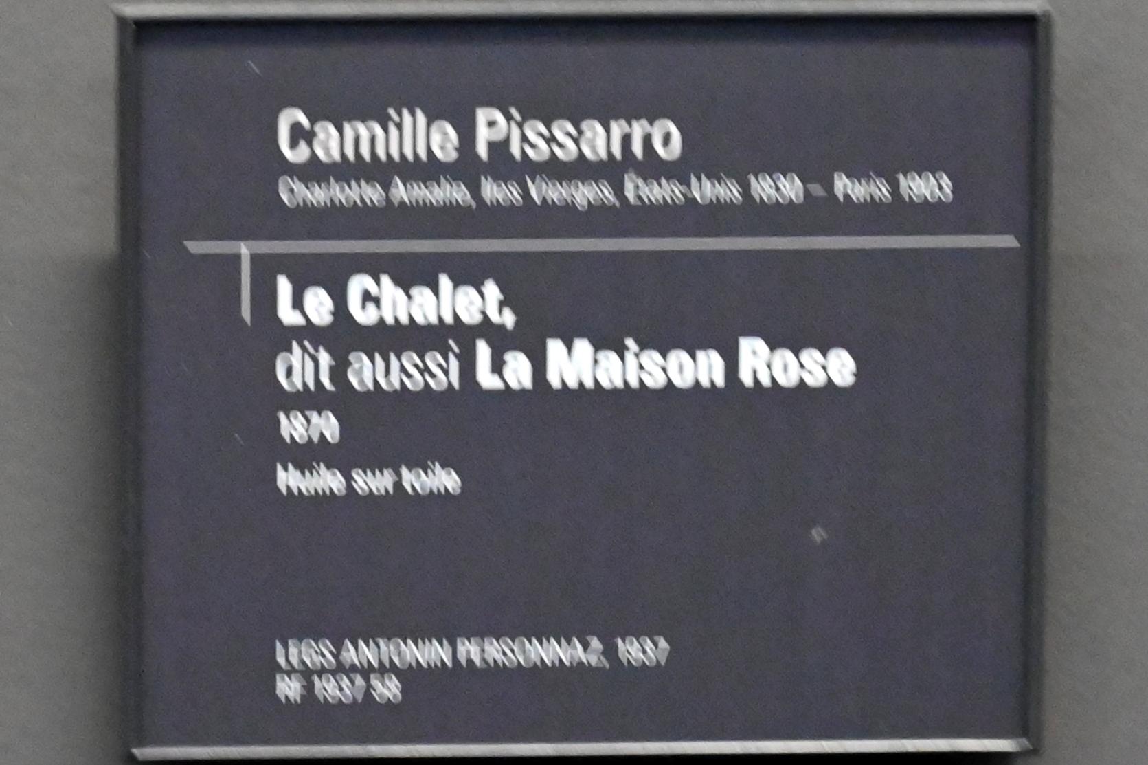 Camille Pissarro (1863–1903), Das Chalet, das rosa Haus, Paris, Musée d’Orsay, 1870, Bild 2/2