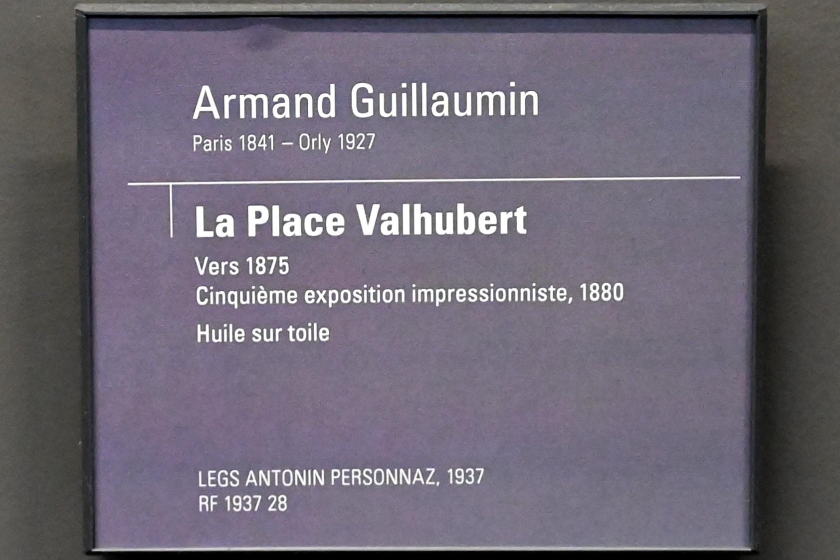 Armand Guillaumin (1869–1899), Der Platz Valhubert, Paris, Musée d’Orsay, um 1875, Bild 2/2