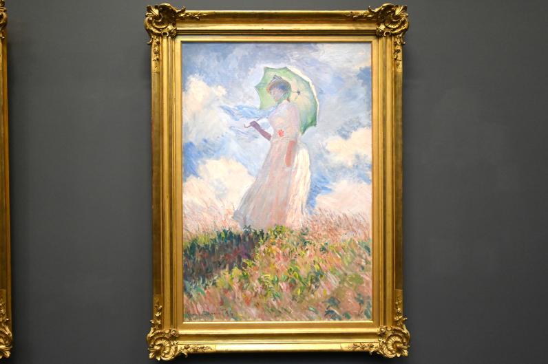 Claude Monet (1864–1925), Frau mit Sonnenschirm nach links, Paris, Musée d’Orsay, 1886, Bild 1/2