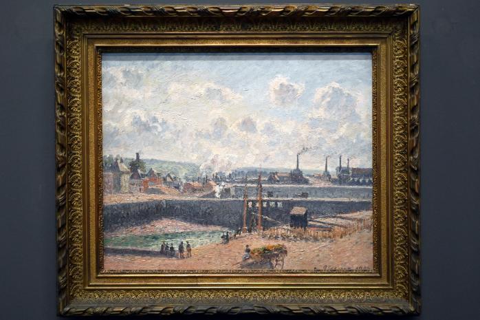 Camille Pissarro (1863–1903), Dieppe, Duquesne-Becken. Ebbe, Sonne, Morgen, Paris, Musée d’Orsay, 1902, Bild 1/2