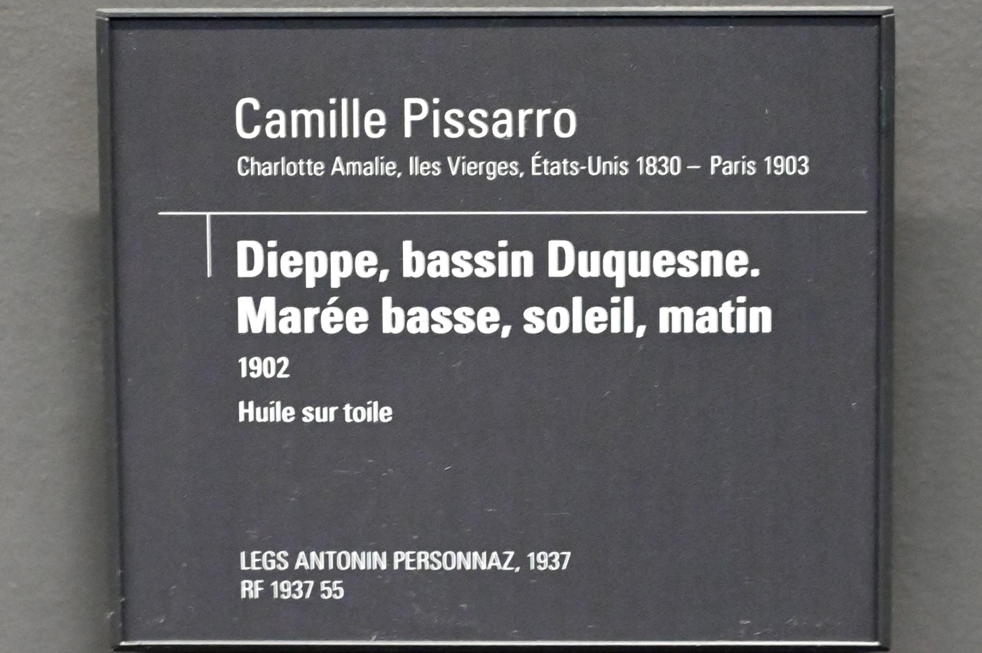 Camille Pissarro (1863–1903), Dieppe, Duquesne-Becken. Ebbe, Sonne, Morgen, Paris, Musée d’Orsay, 1902, Bild 2/2