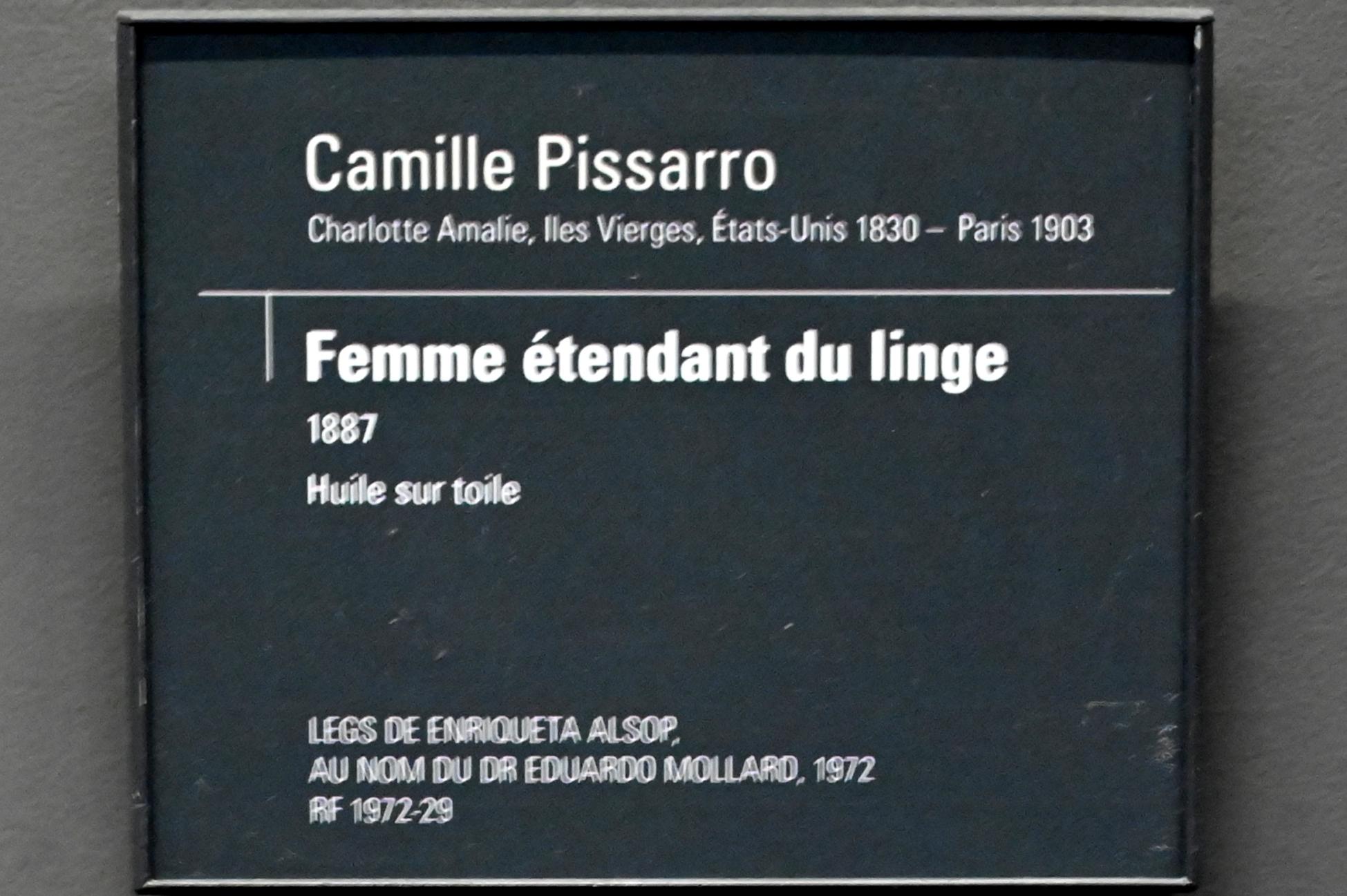 Camille Pissarro (1863–1903), Frau beim Wäscheaufhängen, Paris, Musée d’Orsay, 1887, Bild 2/2