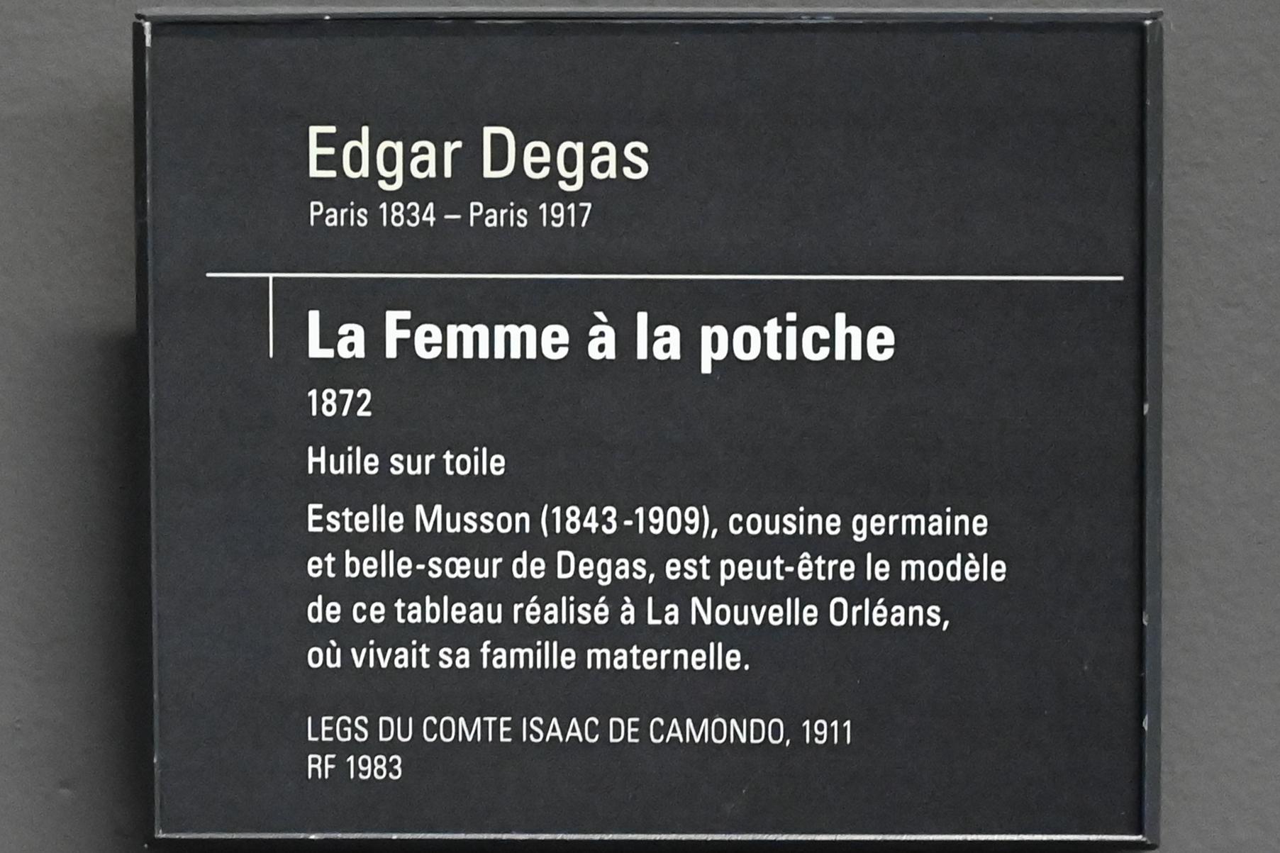 Edgar Degas (1855–1909), Die Frau mit der Vase, Paris, Musée d’Orsay, 1872, Bild 2/2