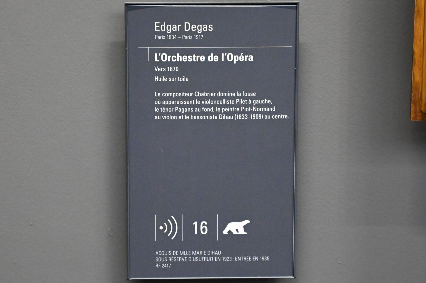 Edgar Degas (1855–1909), Das Opernorchester, Paris, Musée d’Orsay, um 1870, Bild 2/2