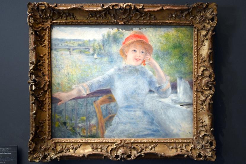 Auguste Renoir (Pierre-Auguste Renoir) (1866–1918), Porträt der Alphonsine Fournaise, Paris, Musée d’Orsay, 1879, Bild 1/2