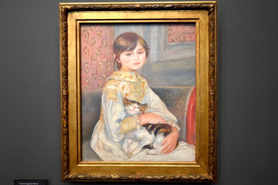 Auguste Renoir (Pierre-Auguste Renoir) (1866–1918), Porträt der Julie Manet (Das Kind mit der Katze), Paris, Musée d’Orsay, 1887, Bild 1/2