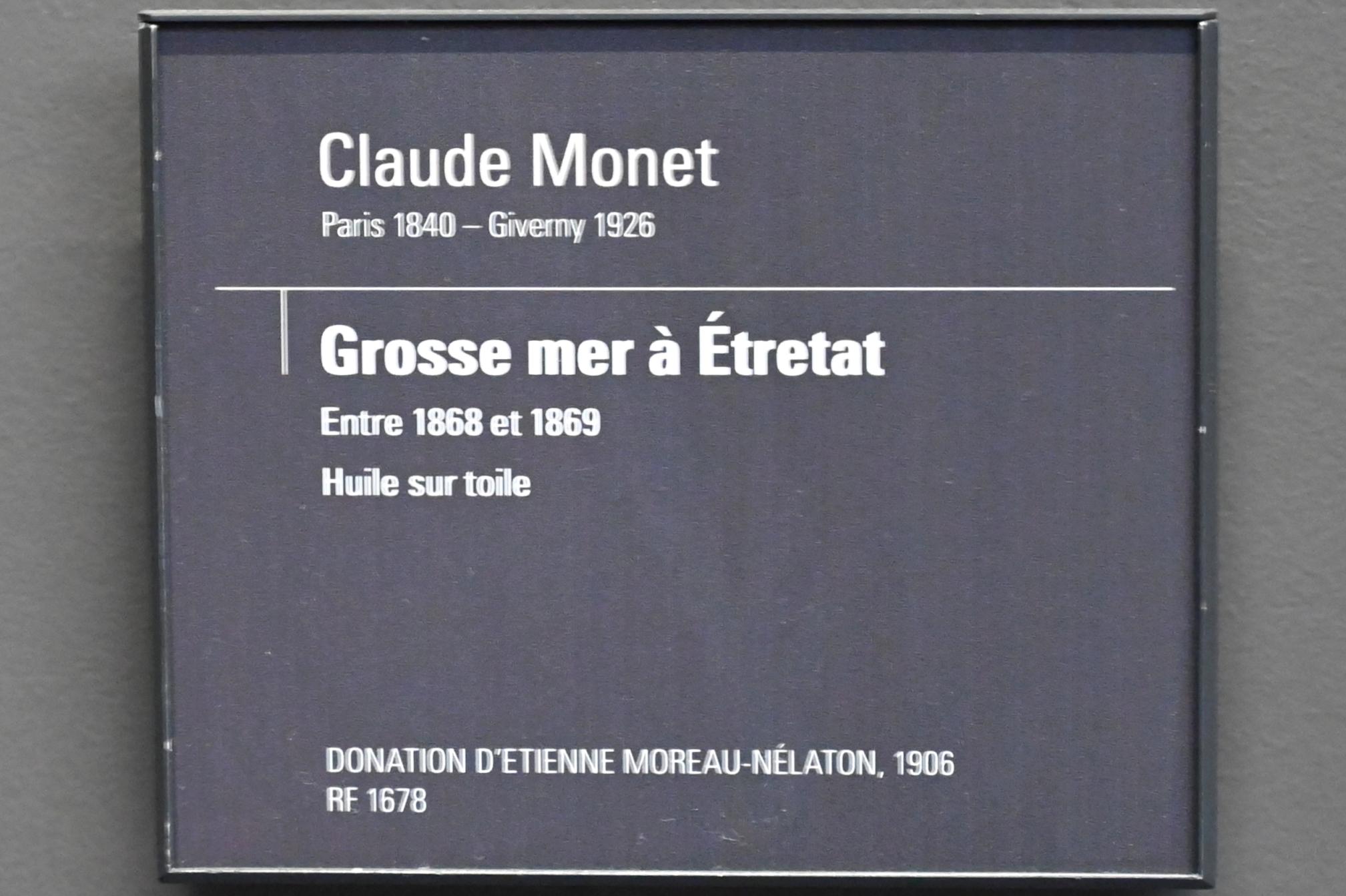 Claude Monet (1864–1925), Schwere See bei Étretat, Paris, Musée d’Orsay, 1868–1869, Bild 2/2