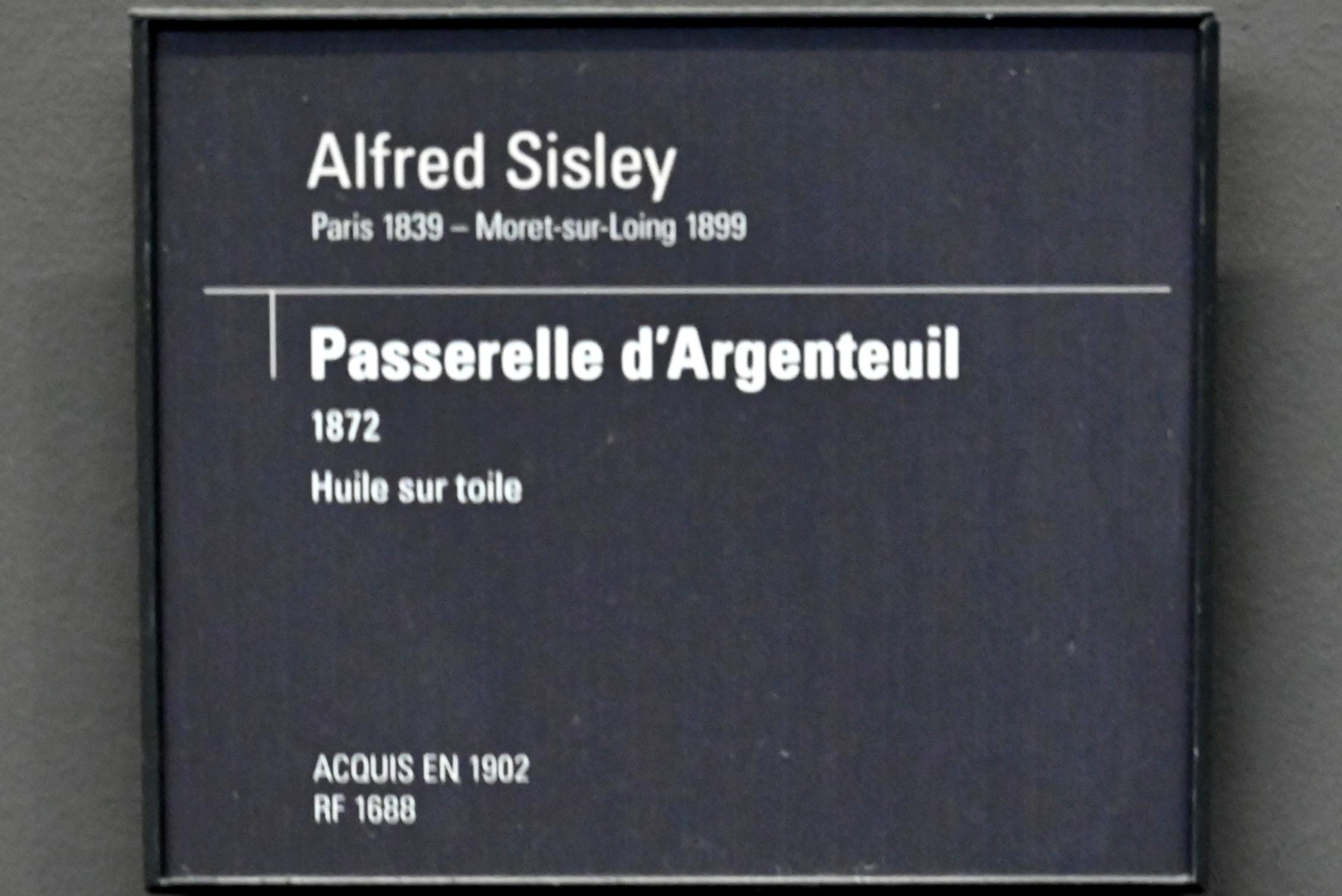Alfred Sisley (1872–1896), Fußgängerbrücke in Argenteuil, Paris, Musée d’Orsay, 1872, Bild 2/2