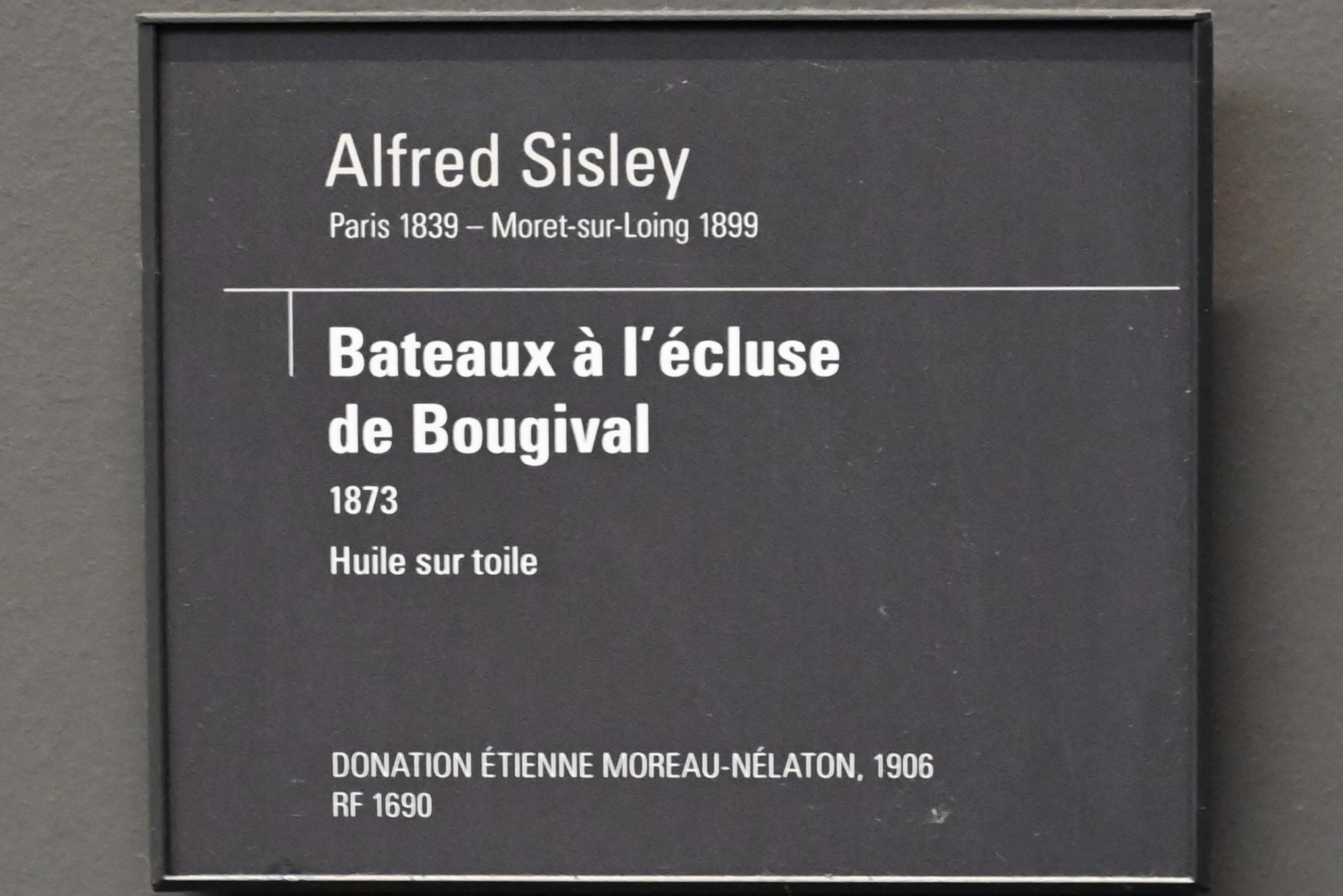 Alfred Sisley (1872–1896), Boote an der Schleuse von Bougival, Paris, Musée d’Orsay, 1873, Bild 2/2