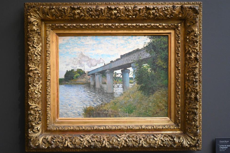 Claude Monet (1864–1925), Die Eisenbahnbrücke in Argenteuil, Paris, Musée d’Orsay, 1873–1874, Bild 1/2