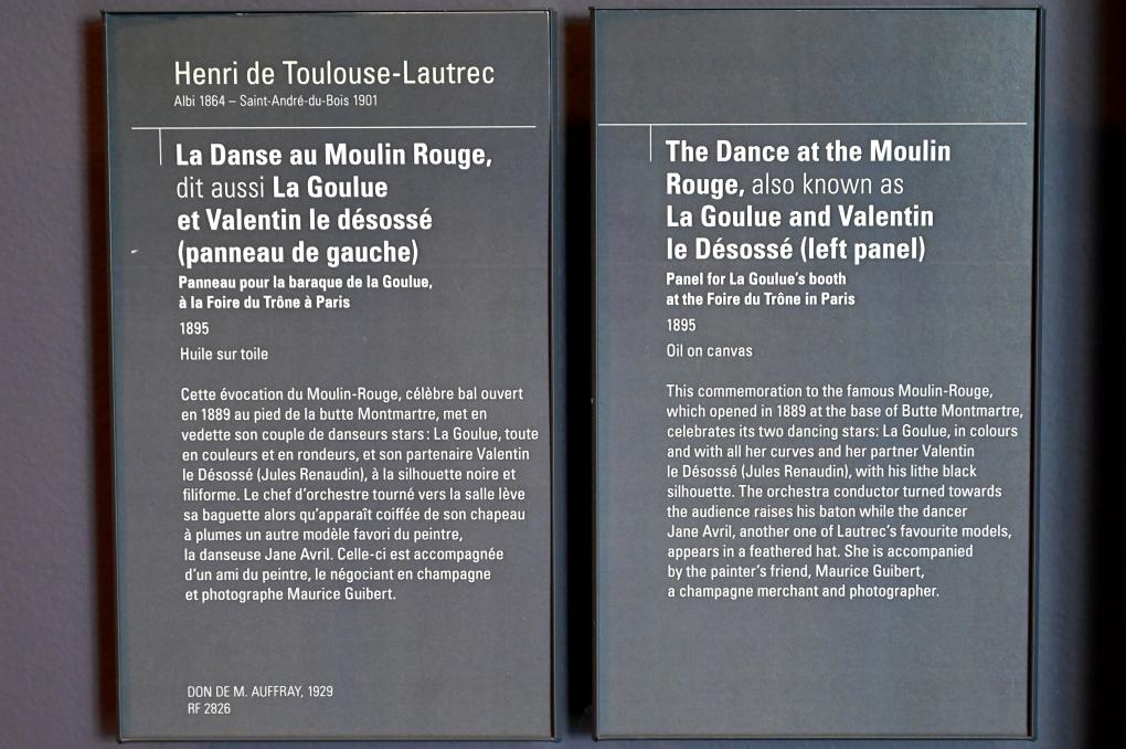 Henri de Toulouse-Lautrec (1880–1897), Der Tanz im Moulin Rouge (La Goulue und Valentin le désossé), Paris, Musée d’Orsay, 1895, Bild 3/3