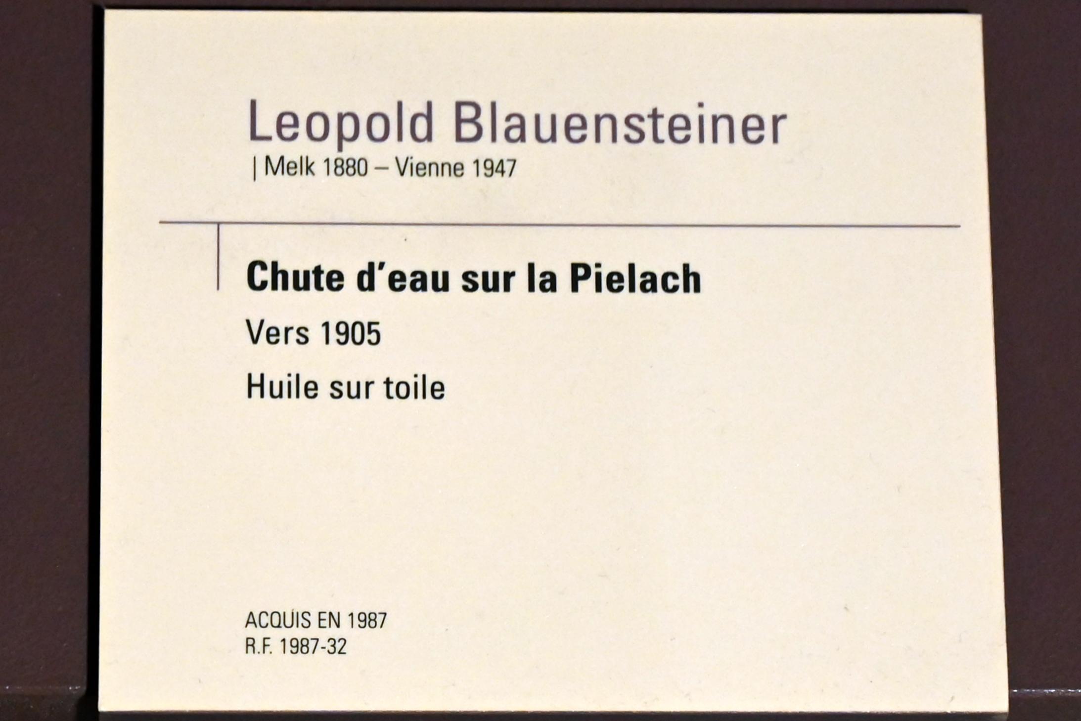 Leopold Blauensteiner (1905), Wasserfall an der Pielach, Paris, Musée d’Orsay, um 1905, Bild 2/2