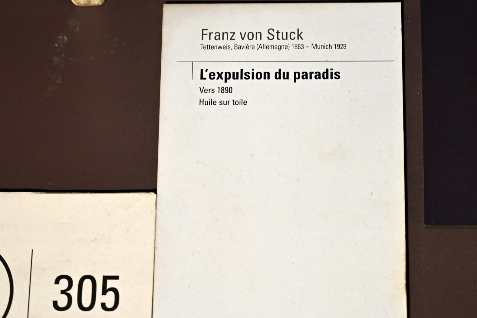 Franz von Stuck (1890–1923), Vertreibung aus dem Paradies, Paris, Musée d’Orsay, um 1890, Bild 2/2