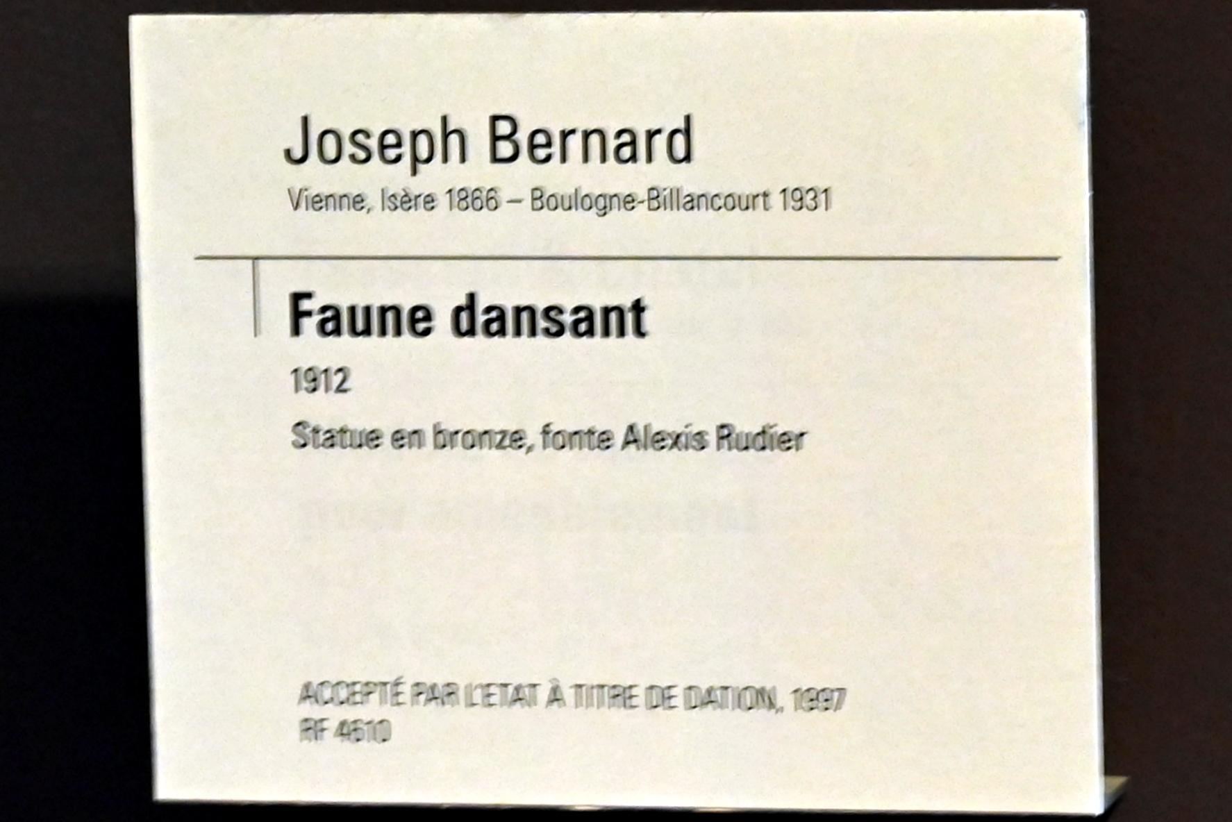 Joseph Bernard (1912), Tanzender Faun, Paris, Musée d’Orsay, 1912, Bild 3/3