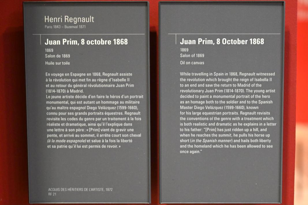 Henri Regnault (1869–1870), Juan Prim, 8. Oktober 1868, Paris, Musée d’Orsay, 1869, Bild 2/2