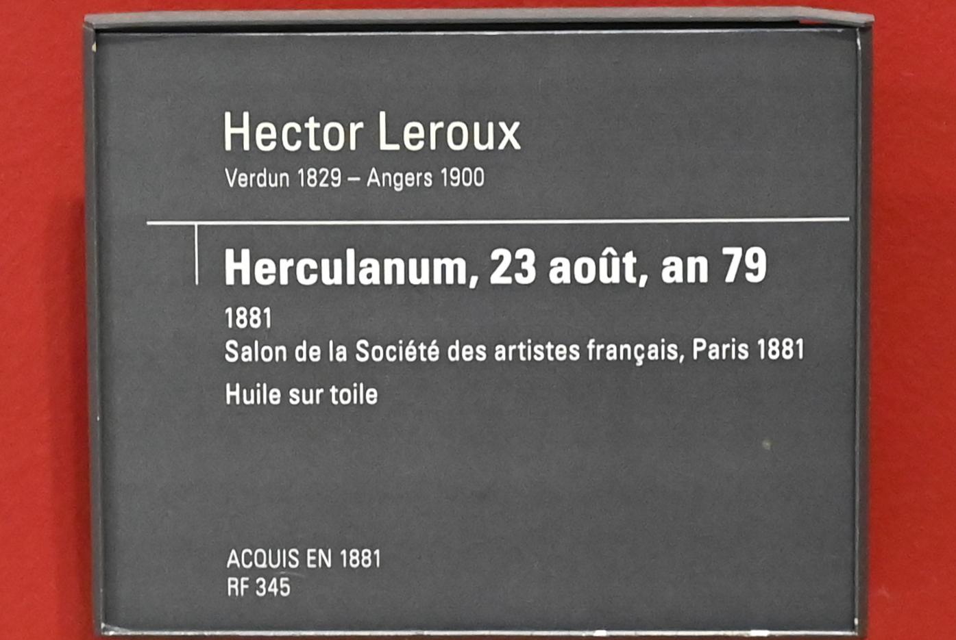 Hector Leroux (1881), Herculaneum, 23. August 79, Der Ausbruch des Vesuvs, Paris, Musée d’Orsay, 1881, Bild 2/2