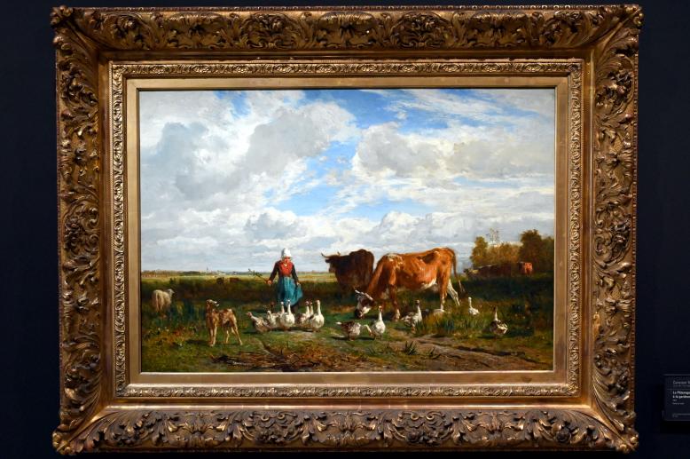 Constant Troyon (1845–1858), Die Weide der Gänsehirtin, Paris, Musée d’Orsay, 1854, Bild 1/2