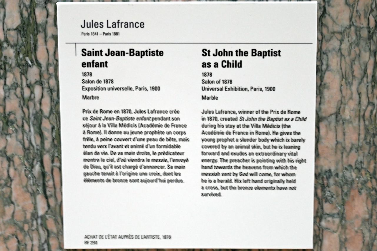 Jules-Isidore Lafrance (1878), Der jugendliche Johannes der Täufer, Paris, Musée d’Orsay, 1878, Bild 3/3