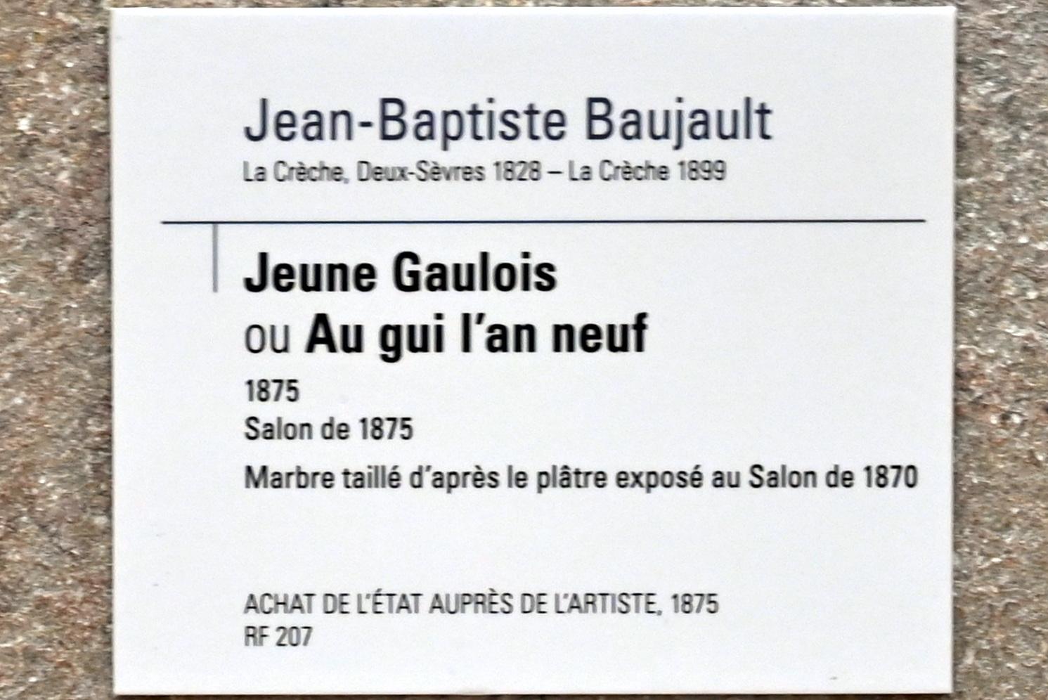 Jean-Baptiste Baujault (1875), Junger Gallier (Mit Mistelzweig im neuen Jahr), Paris, Musée d’Orsay, 1875, Bild 3/3