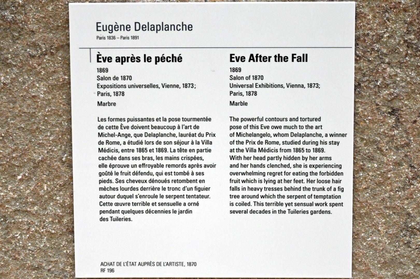 Eugène Delaplanche (1869–1891), Eva nach dem Sündenfall, Paris, Musée d’Orsay, 1869, Bild 5/5
