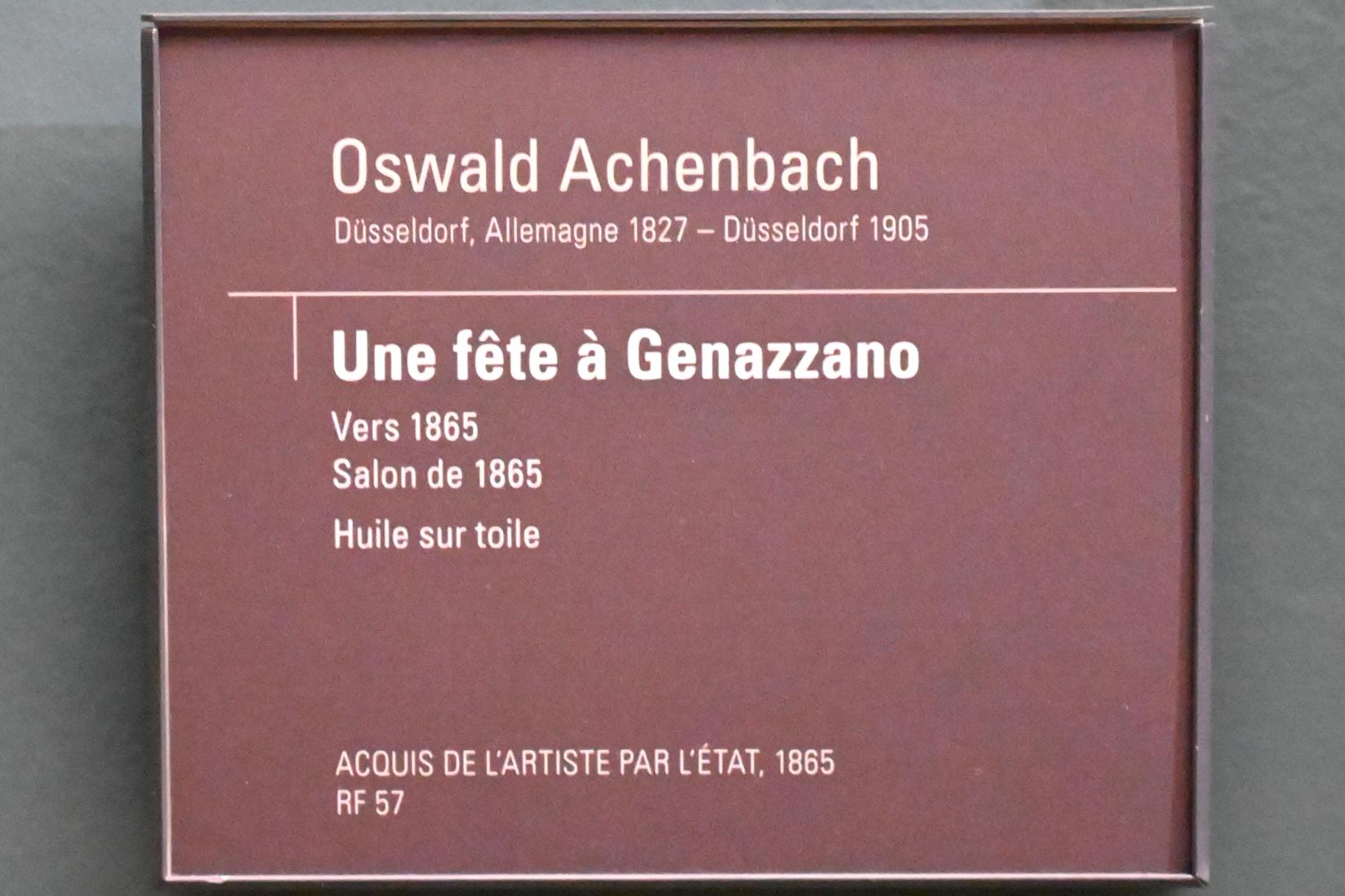 Oswald Achenbach (1845–1878), Straßenfest in Genazzano, Paris, Musée d’Orsay, vor 1865, Bild 2/2