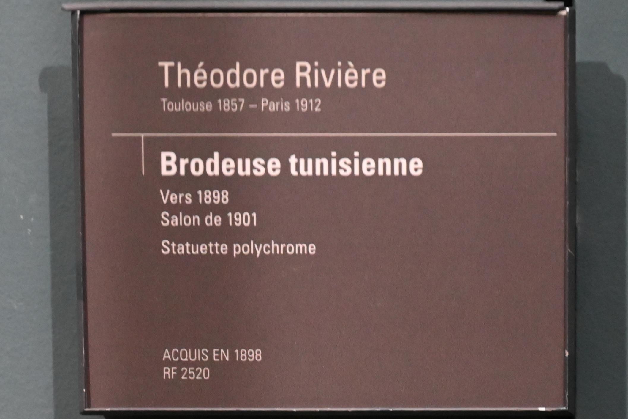 Théodore Rivière (1898), Tunesische Stickerin, Paris, Musée d’Orsay, um 1898, Bild 3/3