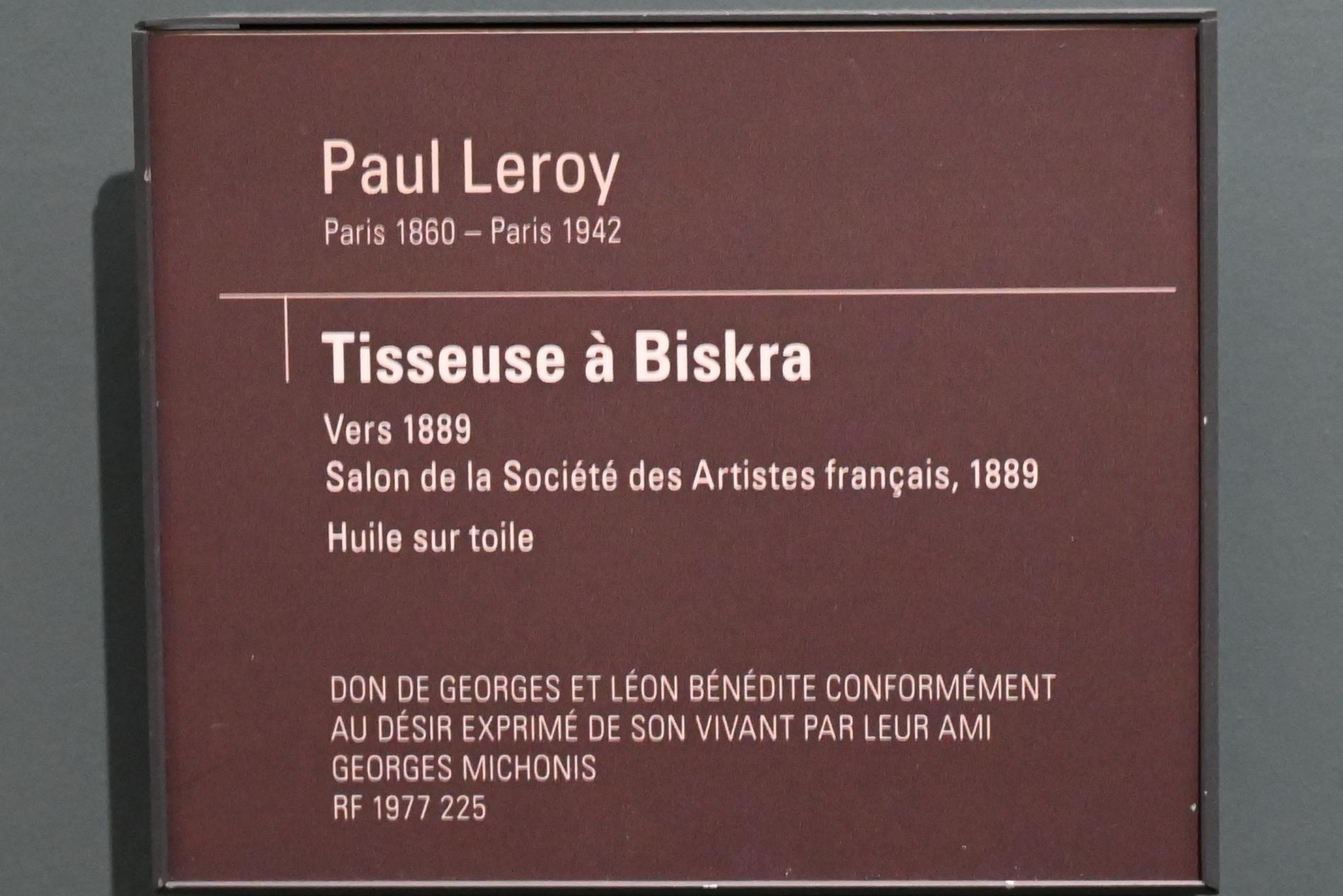 Paul Leroy (1889), Weber in Biskra, Paris, Musée d’Orsay, um 1889, Bild 2/2