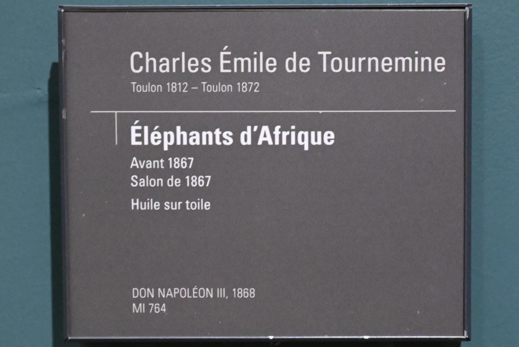 Charles-Émile de Tournemine (1866), Afrikanische Elefanten, Paris, Musée d’Orsay, vor 1867, Bild 2/2