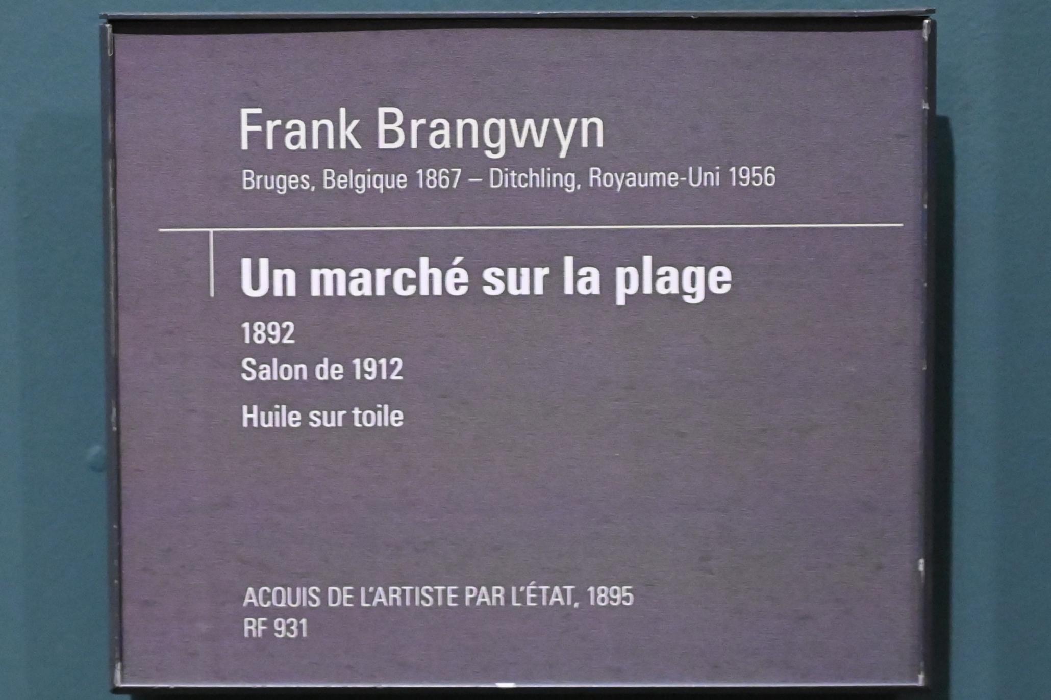 Frank Brangwyn (1892), Markt am Strand, Paris, Musée d’Orsay, 1892, Bild 2/2