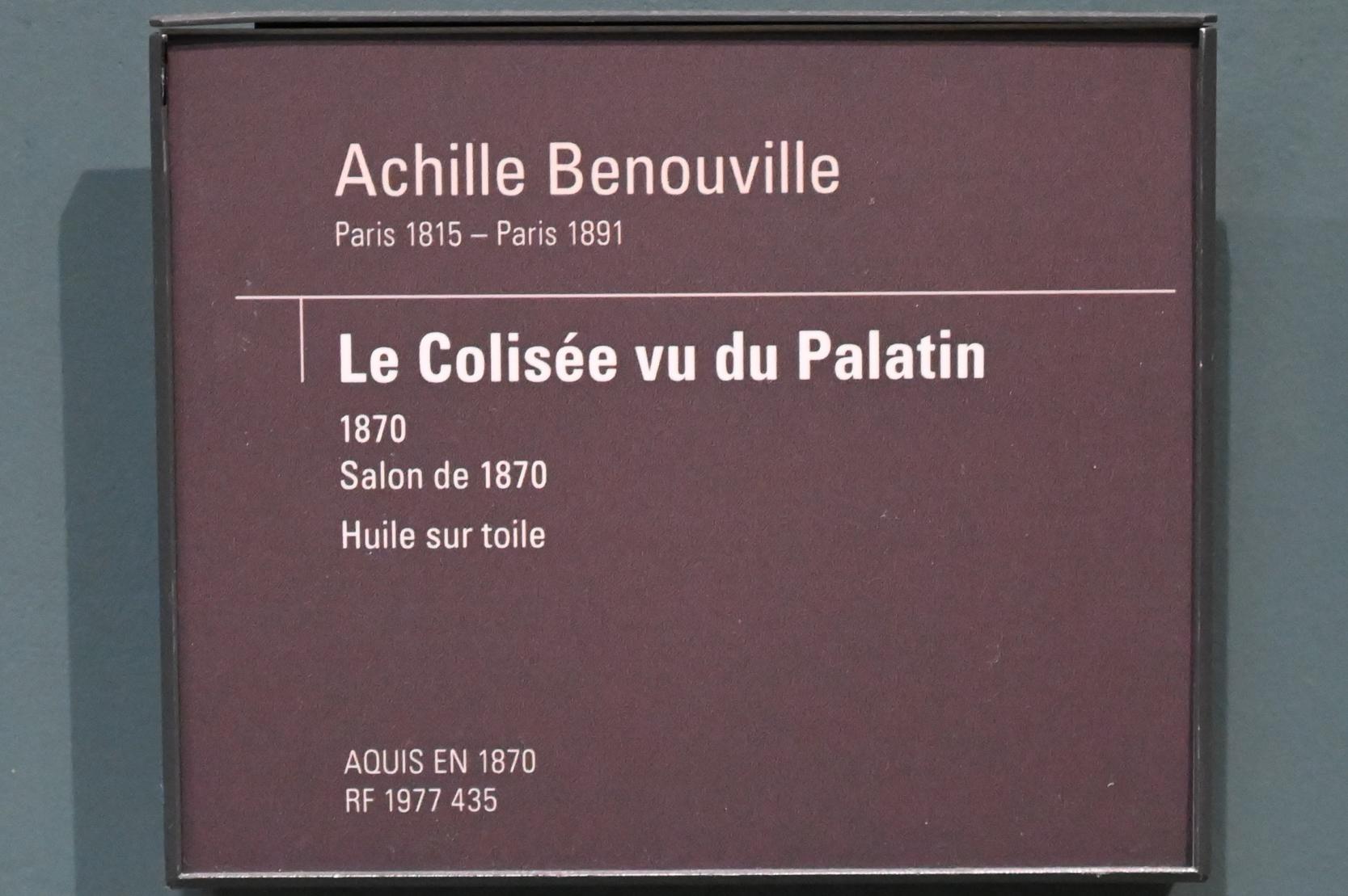 Jean-Achille Benouville (1844–1870), Blick vom Palatin auf das Kolosseum, Paris, Musée d’Orsay, 1870, Bild 2/2