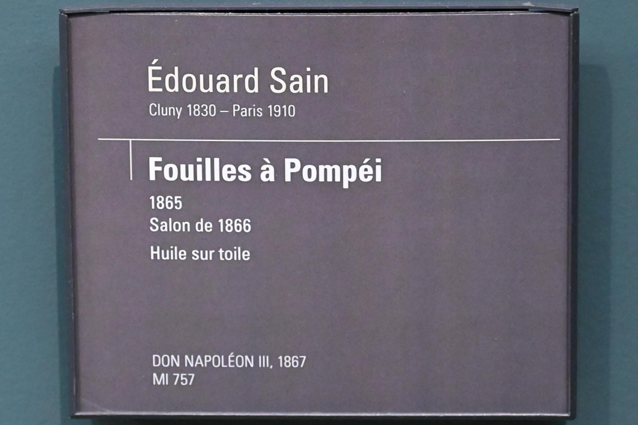 Édouard Sain (1865), Ausgrabungen in Pompei, Paris, Musée d’Orsay, 1865, Bild 2/2