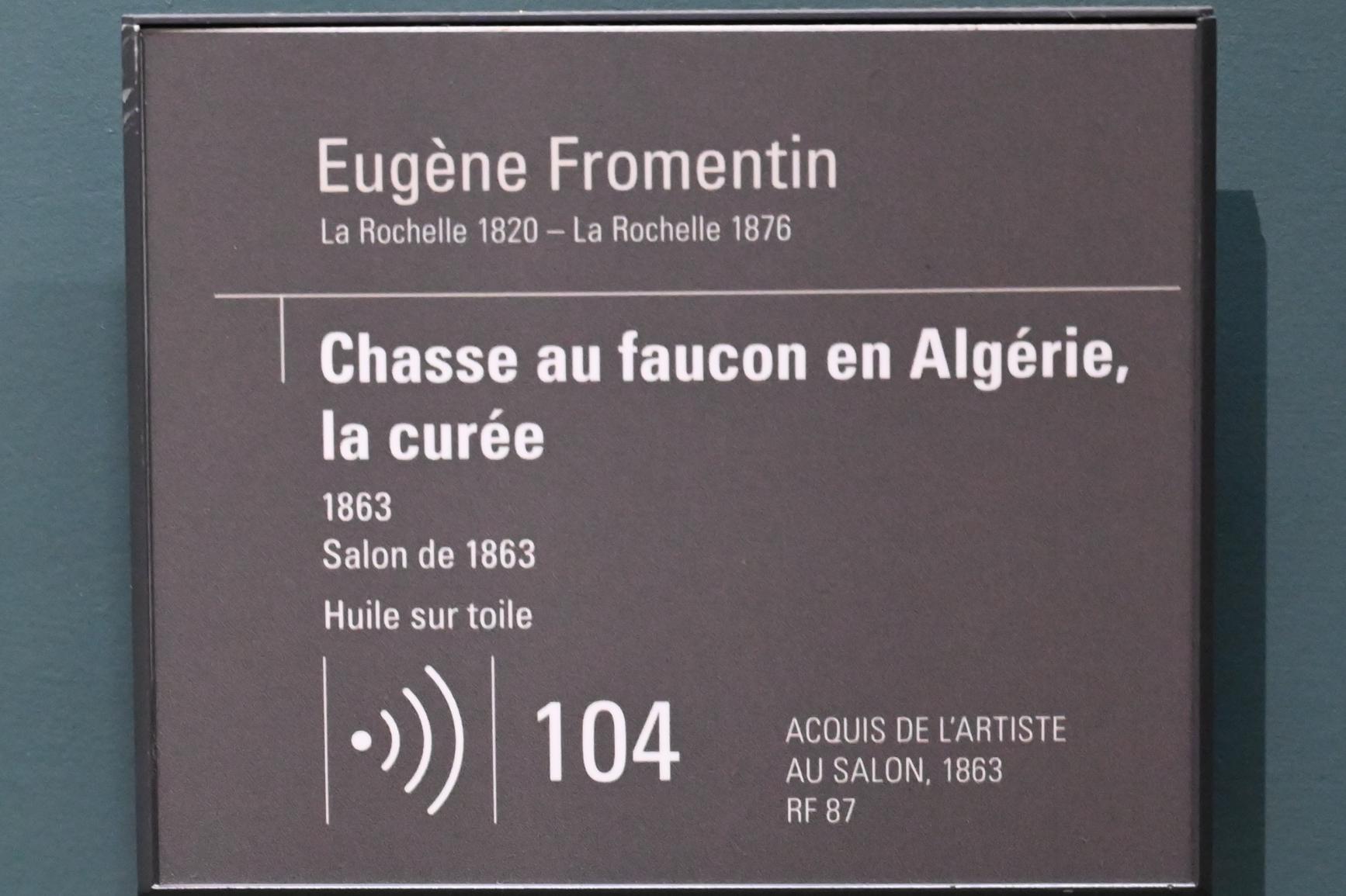 Eugène Fromentin (1863–1876), Beute nach der Falkenjagd in Algerien, Paris, Musée d’Orsay, 1863, Bild 2/2