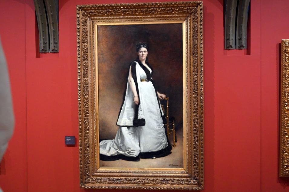 Léon Bonnat (1869–1880), Porträt der französischen Theaterschauspielerin Madame Pasca (1833-1914), Paris, Musée d’Orsay, 1874, Bild 1/2