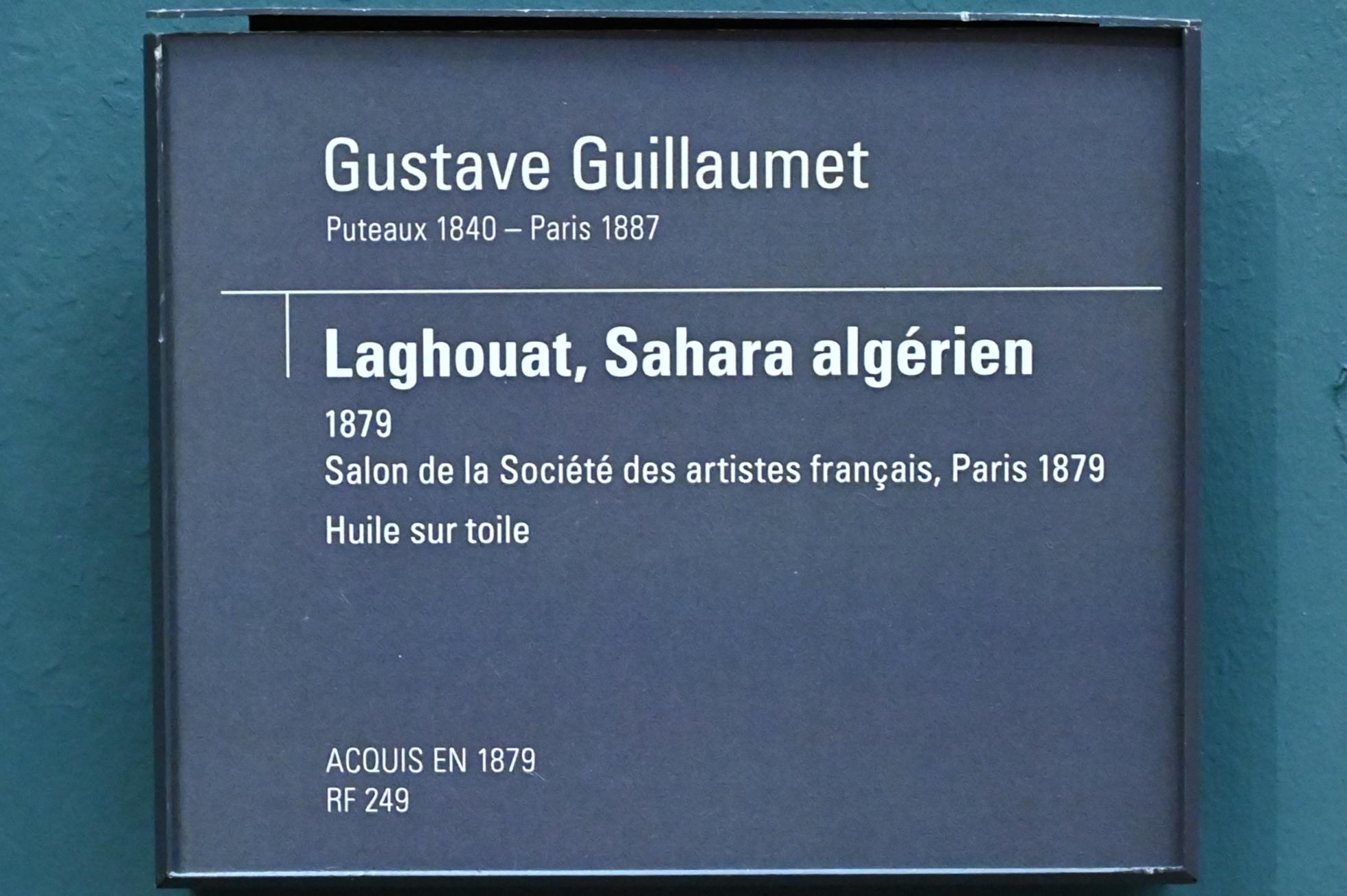 Gustave Guillaumet (1863–1884), Laghouat in der algerischen Sahara, Paris, Musée d’Orsay, 1879, Bild 2/2