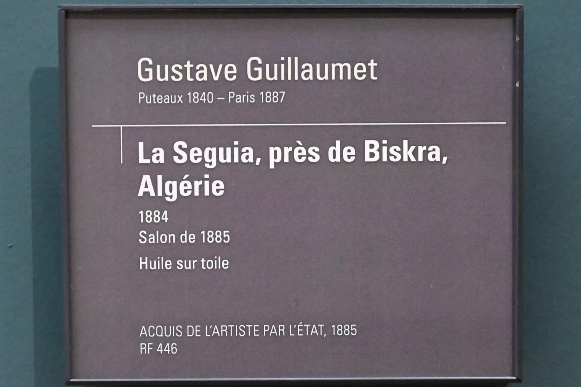Gustave Guillaumet (1863–1884), La Seguia bei Biskra in Algerien, Paris, Musée d’Orsay, 1884, Bild 2/2